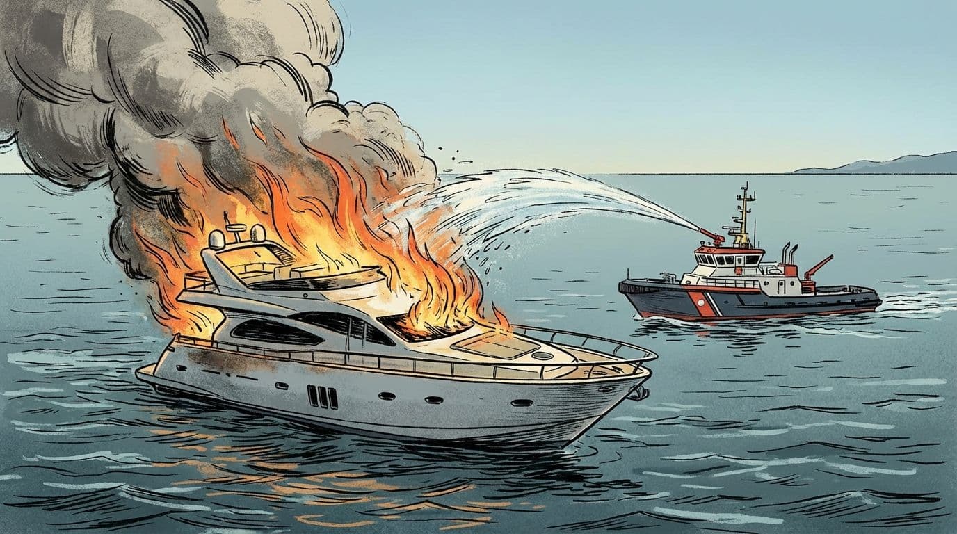 İzmir Çeşme Açıklarında Motoryat Alev Aldı