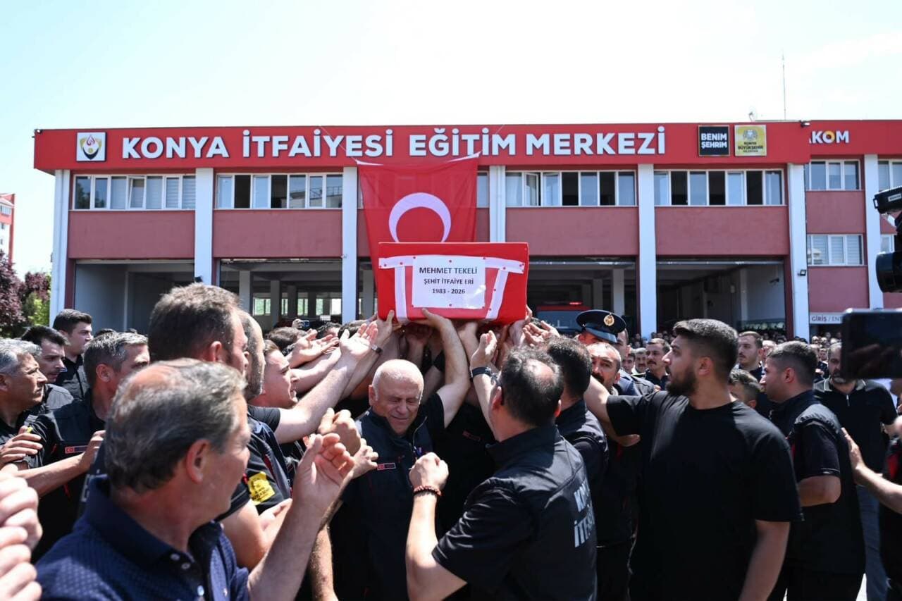 Konya'da Yangın Görevinde Şehit Düşen İtfaiye Eri Mehmet Tekeli Uğurlandı