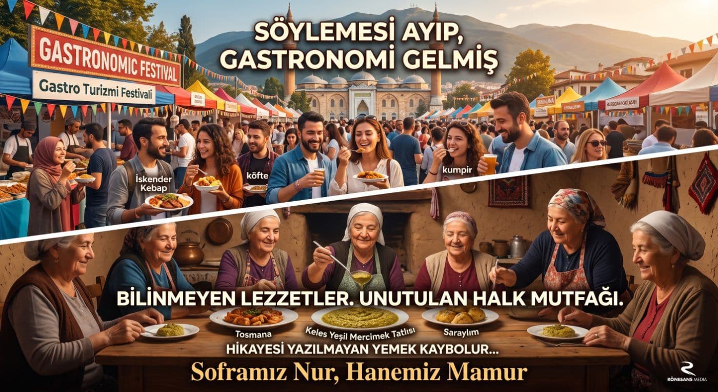 Bursa'da modern gastronomi festivali ve geleneksel halk mutfağını temsil eden yaşlı kadınlar, bilinmeyen lezzetlerin önemini vurguluyor.