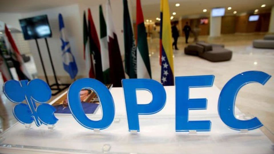 OPEC logosu ve arka planda üye ülke bayrakları.