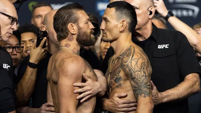 Conor McGregor ve Max Holloway, UFC maçı öncesi yüz yüze geliyor.