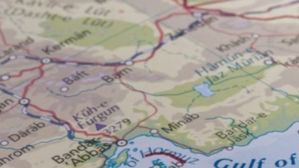 Basra Körfezi ve Hürmüz Boğazı'nı gösteren harita