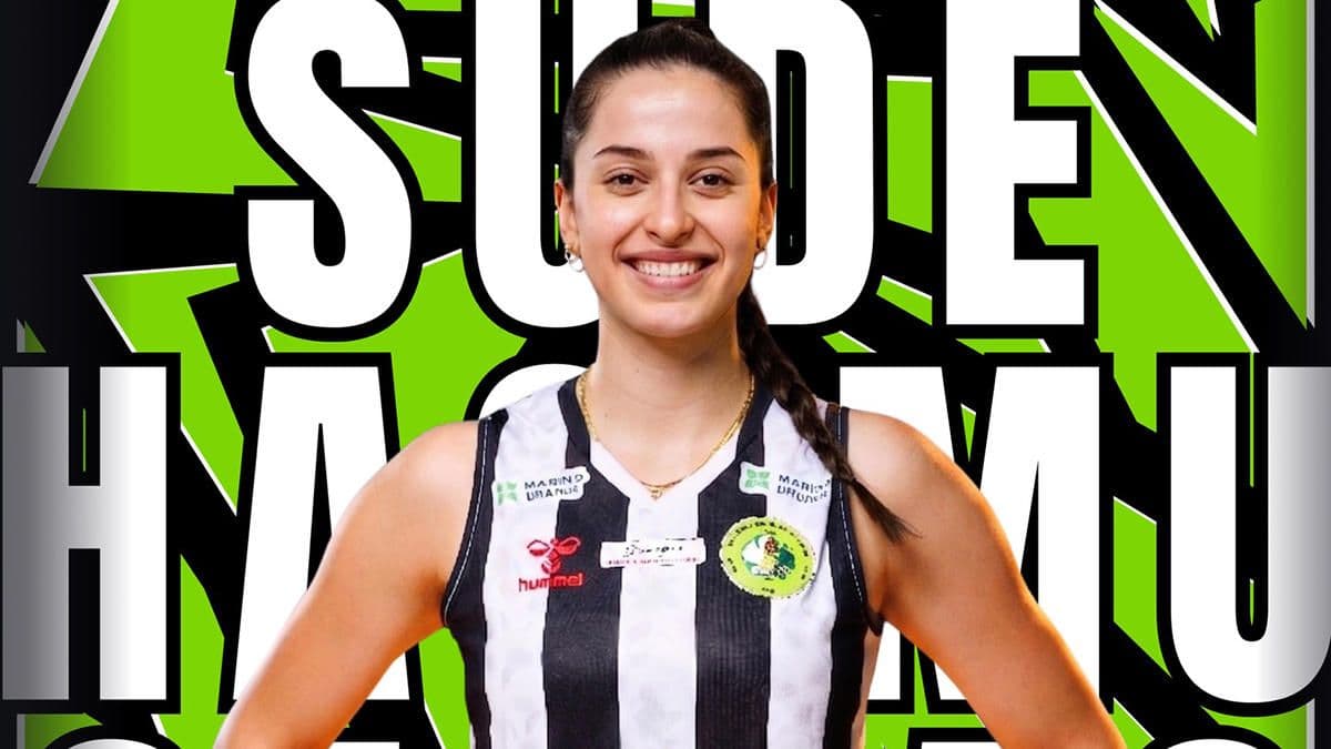 Milli voleybolcu Sude Hacımustafaoğlu'nun portresi.