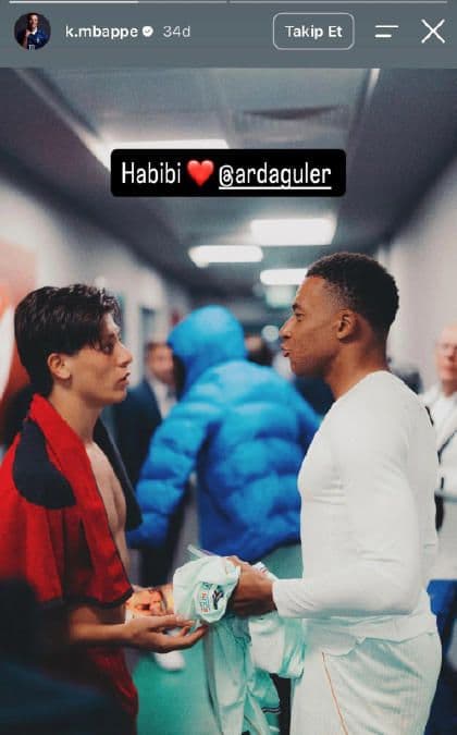 Mbappe'den Arda Güler'e Maç Sonrası 'Habibi' Paylaşımı