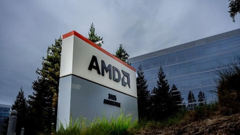 AMD şirketinin logosu ve genel merkez binası
