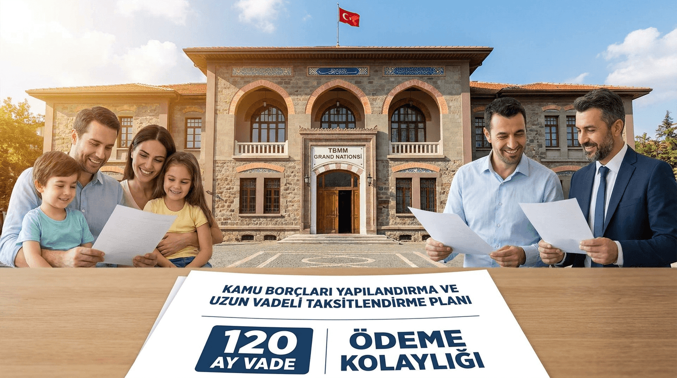 Kamu borçları için 72 ay taksit imkanı sunan yasa teklifini temsil eden görsel