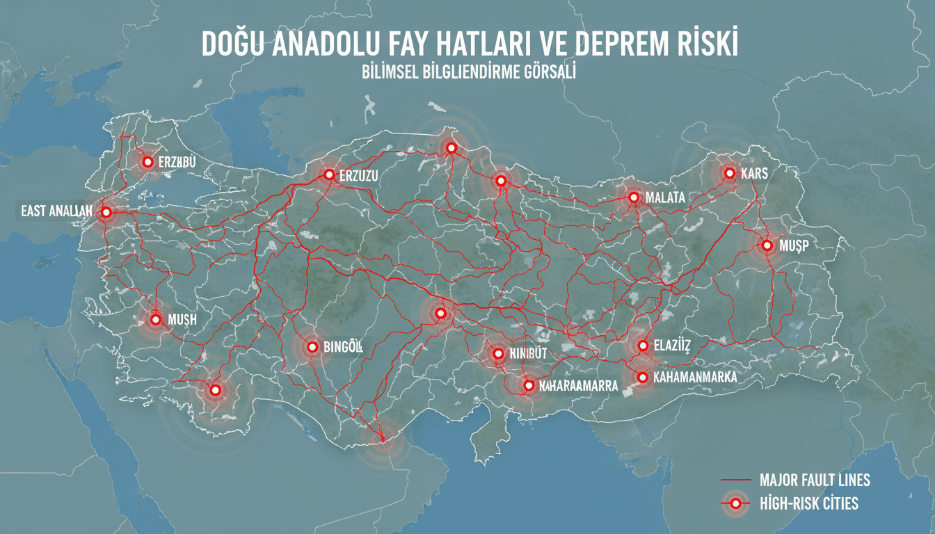 Türkiye haritasında Yedisu ve Bingöl fay hatları ile deprem riski altındaki 7 şehir.