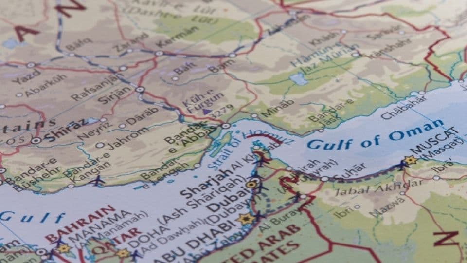 Hürmüz Boğazı'nı ve çevresini gösteren harita.