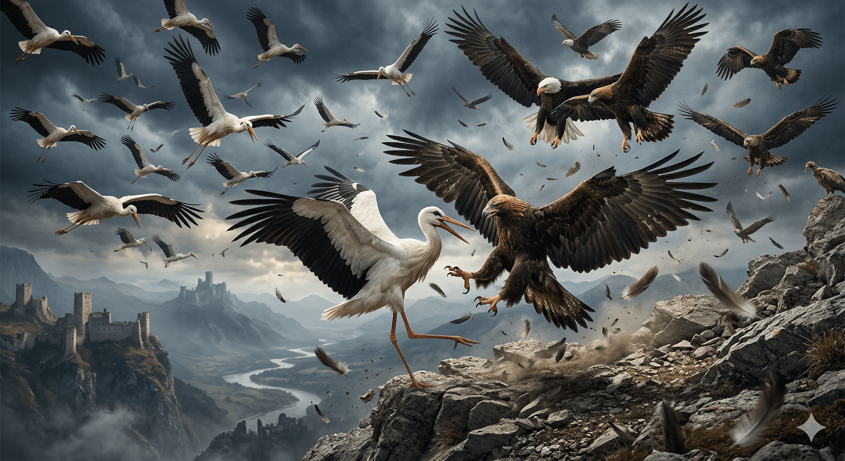 The New York Times gazetesinin 2 Aralık 1934 tarihli 'Leylekler Kartalları Yener' başlıklı haberi.