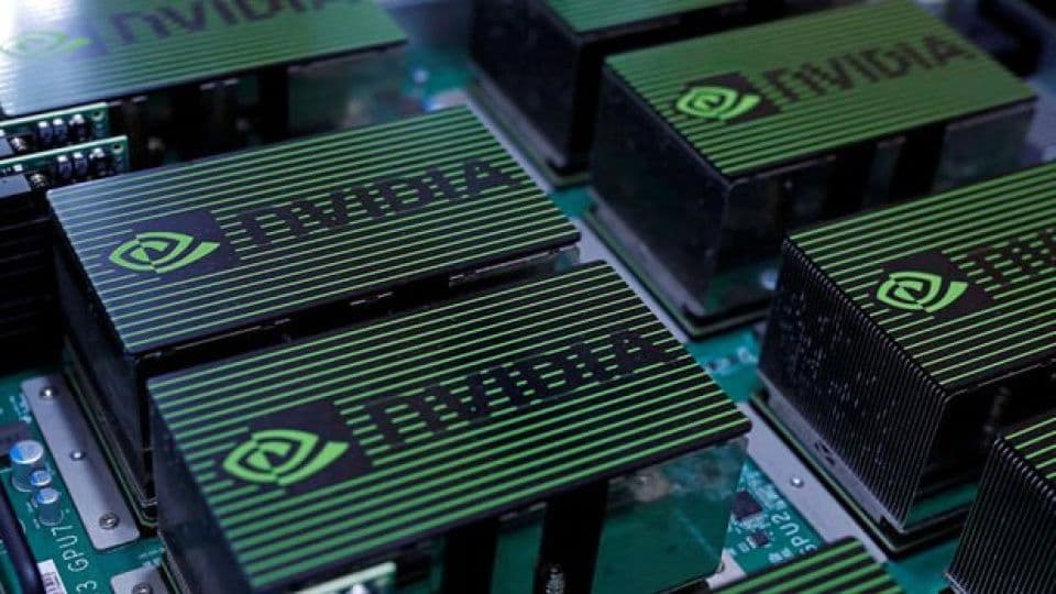 Nvidia yapay zeka çiplerinin yakın çekim görüntüsü