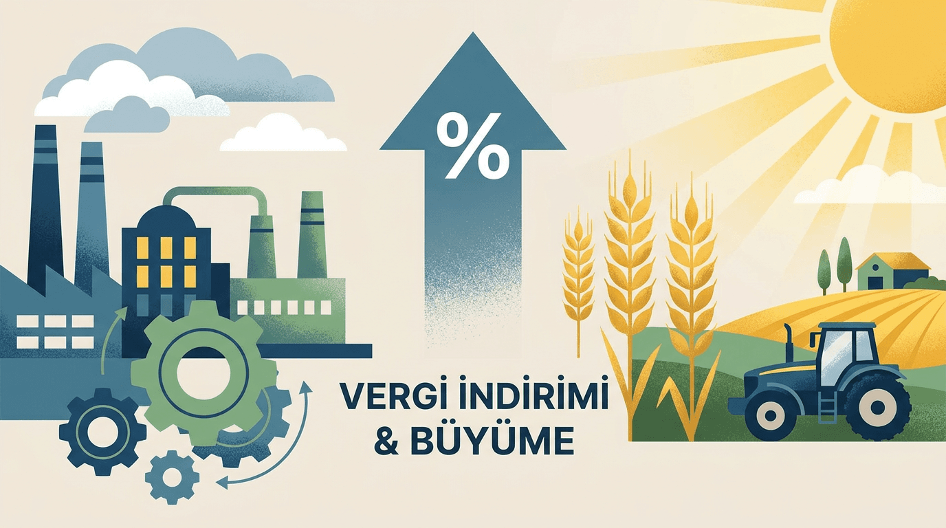Sanayi ve tarım sektörlerine yönelik kurumlar vergisi indirimi konsepti.