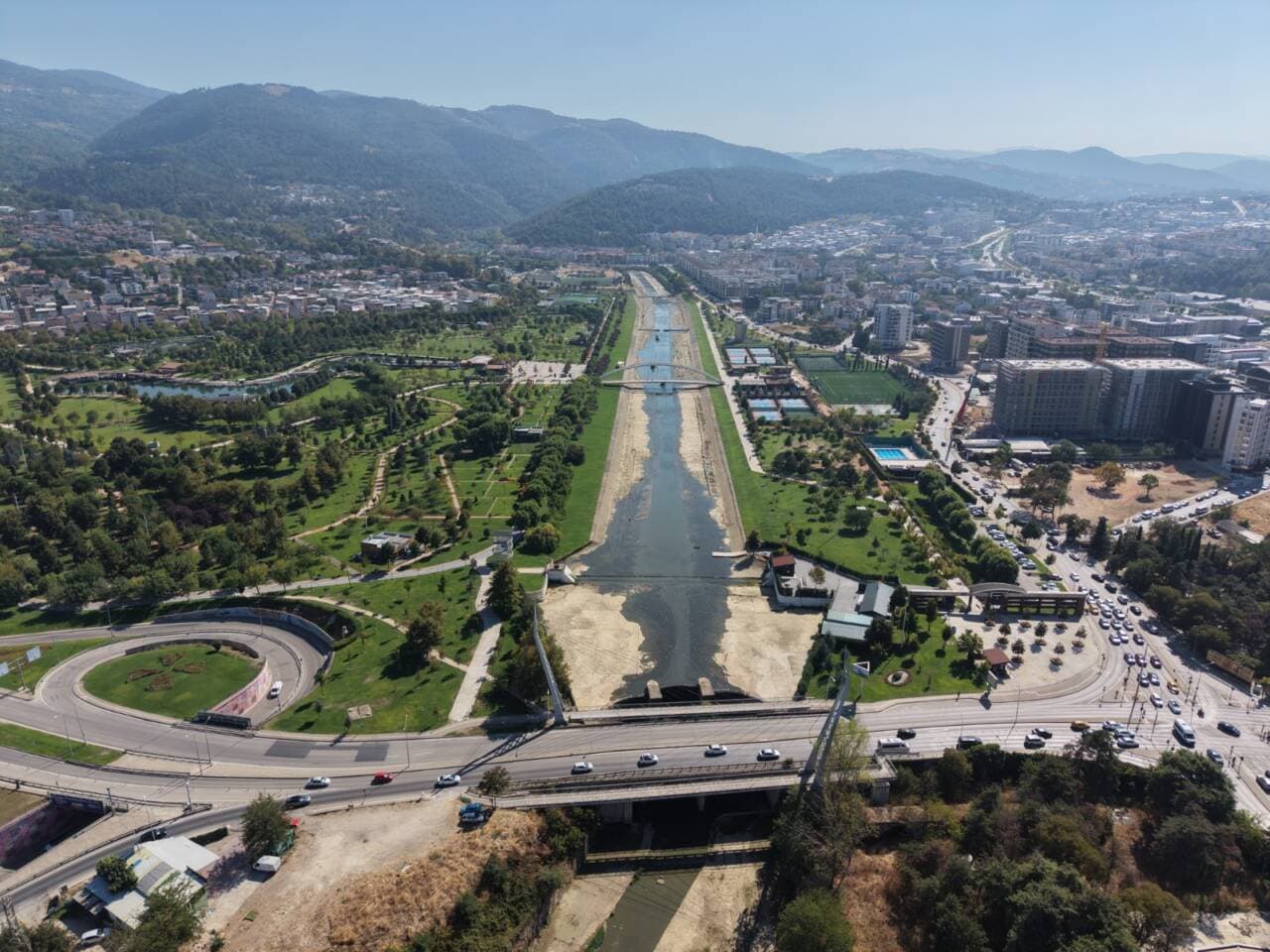 Bursa Mihraplı Deresi'nin kuşbakışı görünümü
